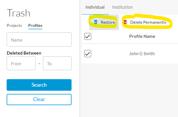 Delete Profile