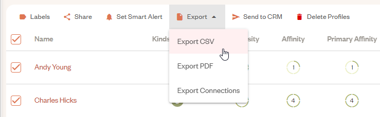 Exporting a Profile