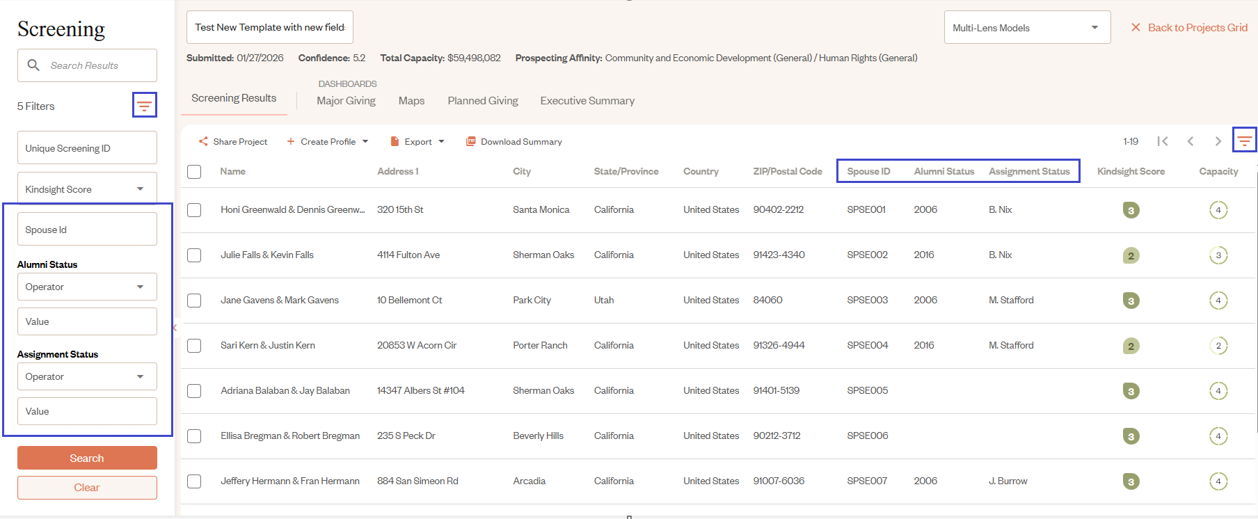 Filtering Screening Results