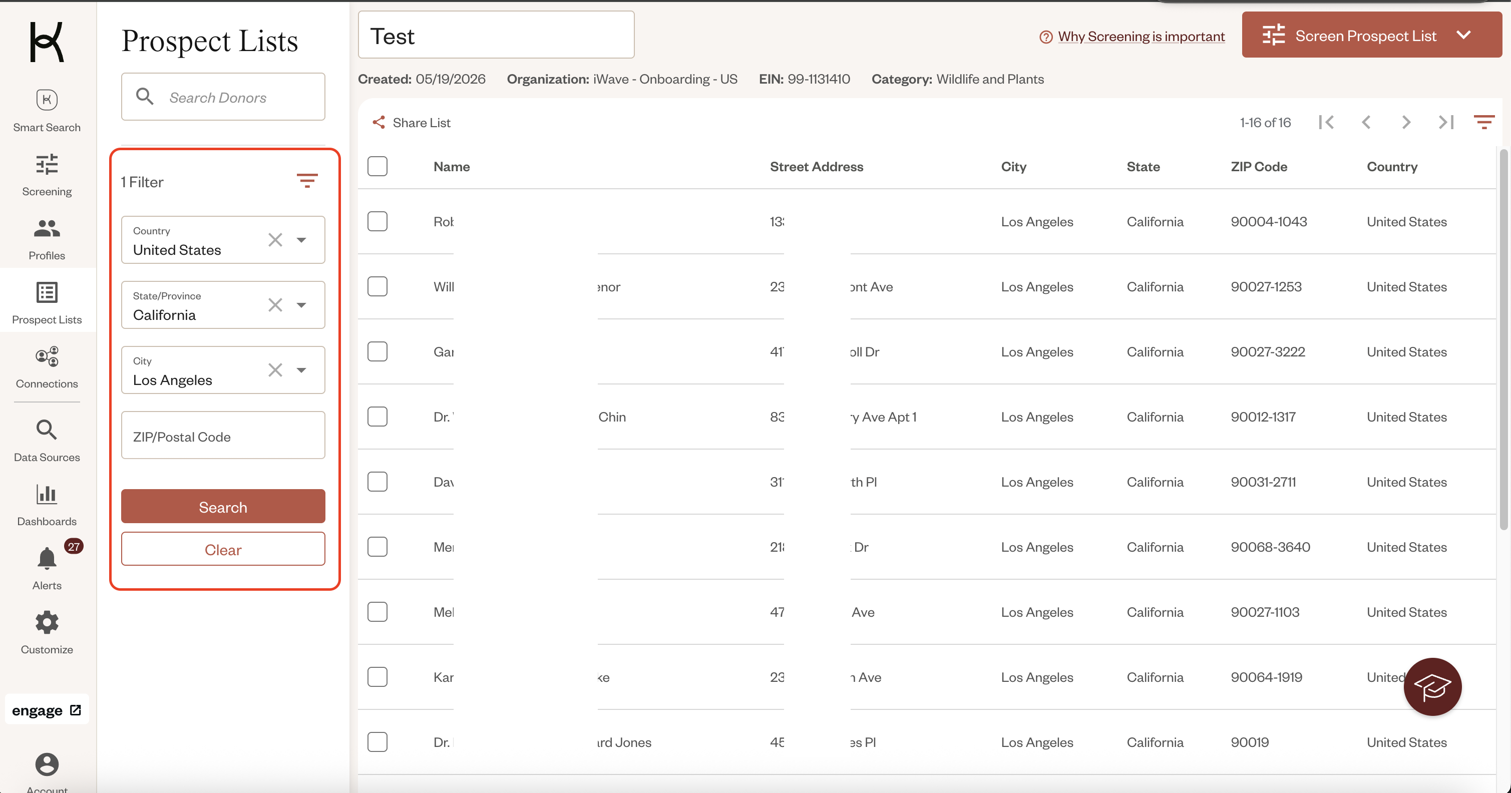 Prospect Lists